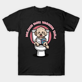 Dog reading on the toilet 95002 T-Shirt